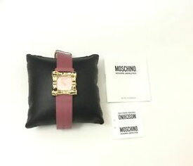 【送料無料】腕時計　モスキーノケースレザーストラップウォッチmoschino metal bow case leather strap watch