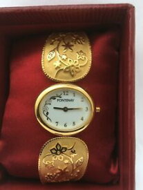 【送料無料】腕時計　フランスフラワーデザインブレスレットfontenay of france womens quartz rigid flower design bracelet watch