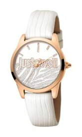 【送料無料】腕時計　キャバリ＃ローズゴールドホワイトレザーウォッチjust cavalli women039;s jc1l010l0455 firma rosegold ip white leather watch