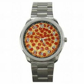 【送料無料】腕時計　ホットペパロニピザスライスオーブンベーカーステンレススチールウォッチthe hot pepperoni pizza slices oven baker stainless steel watch