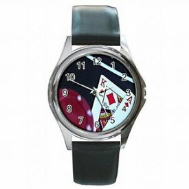 【送料無料】腕時計　ラスベガスブラックジャックカードゲームラッキーギャンブルレザー