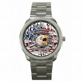 【送料無料】腕時計　アメリカアメリカステンレススチールウォッチamerican firefighter fireman usa hero gift stainless steel watch