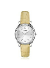 【送料無料】腕時計　ベージュシルバーレザーウォッチtimex womens t2p128 beigesilver leather watch