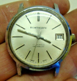 【送料無料】腕時計　ヴィンテージステンレススチールスイスvintage gents stainless steel wristwatch by bowthorpe 17 jewels incabloc swiss