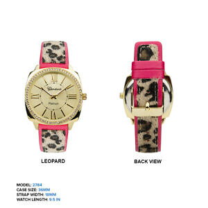 �y���������z�r���v�@�W���l�[�u�v���`�i���f�B�[�X�X�g���b�v geneva platinum ladies rhinestones leopard print strap wrist watch 36mm