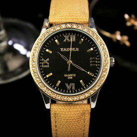 【送料無料】腕時計　ファッションクオーツレトロクリスタルゴールドウォッチyazole 359 fashion women quartz watch retro crystal gold luxury genuine leather