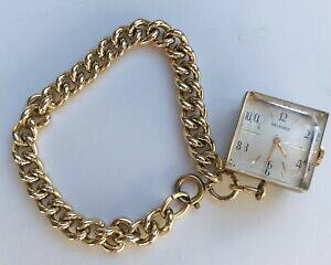 �y���������z�r���v�@�X�C�X�u���X���b�g�S�[���h�g�[���E�H�b�`midcentury swiss belforte lucite watch bracelet working transparent goldtone