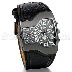 yzrv@j[NX|[cXgbvU[XgbvfAEHb`^C][men unique sports military army dual time zones quartz leather strap wrist watch