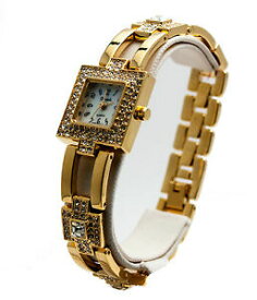 【送料無料】腕時計　＃ザナドゥスクエアクリアケースアナログウォッチwomen039;s xanadu gold plated clear crystal stones square case analoge watch