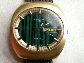 【送料無料】腕時計　ビンテージクロトンvintage gold plated 17 jewels automatic croton 1878 wrist watch