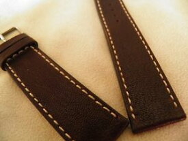 【送料無料】腕時計　ブレスレットハーモニーマロンブランシュ20 mm confortable bracelet agneau vritable marron fonc couture blanche