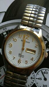 �y���������z�r���v�@�N�H�[�c�����Y�g�[���o�b�e���[waltham classics quartz 2 tone mens wrist watch runs battery day date