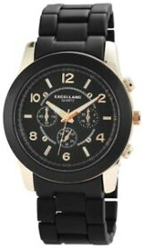 【送料無料】腕時計　レディースブラックゴールドクロノクォーツアナログメタル×excellanc damenuhr schwarz gold chronolook analog metall quarz x150801000010