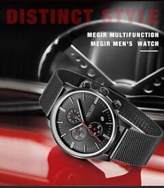 【送料無料】腕時計　ファッションブランドクロノグラフスポーツウォッチfashion luxury brand megir watches men chronograph sport watch