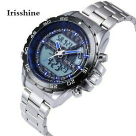 【送料無料】腕時計　クオーツアイリスラグジュアリーダブルステンレスセントirisshine men watch luxury double movement quartz wrist watch stainless st