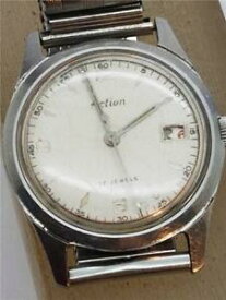 【送料無料】腕時計　アクションジュエルマニュアルフランスビンテージvintage 1960s action 17 jewel gents wristwatch with manual wind french mvt