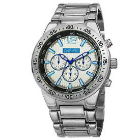 【送料無料】腕時計　シュタイナータキメーターブレスレット mens august steiner as8128ss blue hands daydate tachymeter bracelet watch