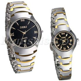 【送料無料】腕時計　メンズレディースクォーツローマタングステンラインストーンcouples mens womens roman numberals tungsten rhinestone date quartz wrist watch