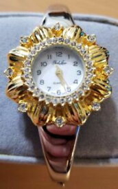 【送料無料】腕時計　パークレーンクオーツアナログウォッチカフブレスレットゴールドシルバートーンスワロフスキーpark lane women quartz analog watch cuff bracelet gold silver tone swarovski