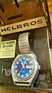 �y���������z�r���v�@�r���e�[�W�X�e�����X�X�`�[���E�B���h�Evintage helbros 17 jewels stainless steel selfwinding watch w daydate window