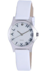 �y���������z�r���v�@�C�^���A�V�e�B�z���C�g���U�[haurex italy womens 6a505dsw city crystals white leather wristwatch