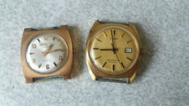 【送料無料】腕時計　ビンテージゴールドシグロプリマ2 x vintage gold plated watches timex amp; siglo xx prima not working