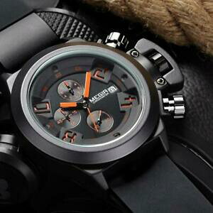 yzrv@NmOtYX|[cVREHb`megir chronograph 24 hours function mens sport watch silicone wrist watch army