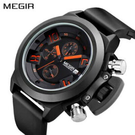 【送料無料】腕時計　オリジナルスポーツクロノグラフmegir original watch men sport watches chronograph wrist watch gifts for him son