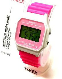【送料無料】腕時計　ケースピンクラバーストラップデジタルスポーツウォッチtimex t2n381 white case pink rubber strap digital display womens sport watch