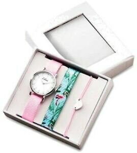 yzrv@LbYsNt~SEHb`Xgbvn[guXbgcolori kids pink watch w flamingo strap amp; heart bracelet set