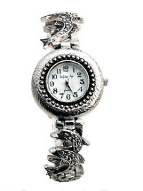 【送料無料】腕時計　アナログクォーツドルフィンウォッチリンクアンティークシルバーwomens antique look silver finish dolphin links analog quartz watch