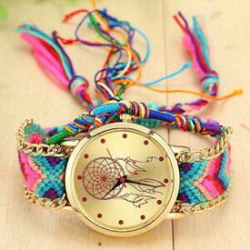 【送料無料】腕時計　ハンドメイドキャッチャーブレスレットレディースロープdropshipping handmade braided dreamcatcher friendship bracelet watch ladies rope