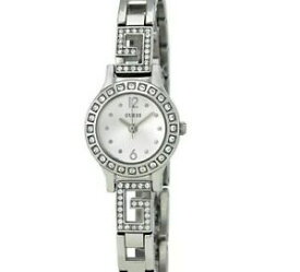 【送料無料】腕時計　ダーリングシルバーストーンスワロフスキークリスタルアクセントguess 21mm womens darling silver tone w swarovski crystal accent watchw 0411l1