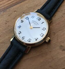 【送料無料】腕時計　ビンテージレディースロータリーvintage ladies rotary quartz gold plated wristwatch, great condition