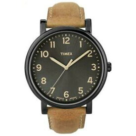 【送料無料】腕時計　サイズレザーストラップメンズオリジナルウォッチtimex mens originals oversized leather strap watch t2n677