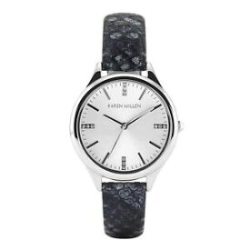 【送料無料】腕時計　カレンスワロフスキーレザーウォッチkaren millen python effect leather watch with swarovski detail kma102b