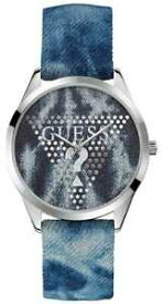 【送料無料】腕時計　レディースアナログデニムストラップウォッチguess ladies analogue silver blaze denim strap w1144l1 watch 26