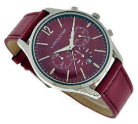 【送料無料】腕時計　レザーボルドークロノorig lancaster uhr herren mlp003lssbd leder bordeaux chrono uvp150, neu