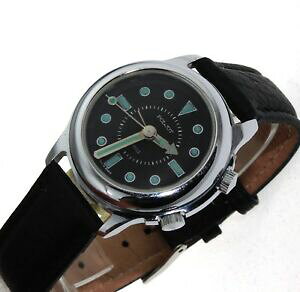 �y���������z�r���v�@�A���[���l��orologiosveglia russo poljot alarm cinturino e quadrante neri