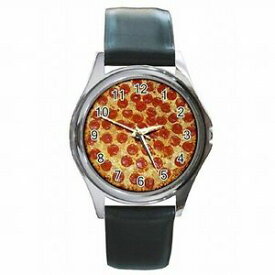 【送料無料】腕時計　ホットペパロニピザスライスオーブンパンthe hot pepperoni pizza slices oven baker leather watch