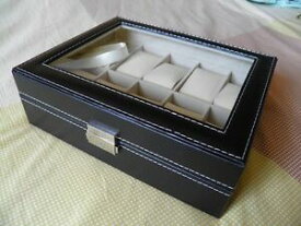 【送料無料】腕時計　ノワールブランシュヌフショーケース10 montres cret vitrine prsentoir crin boitier noir couture blanche neuf