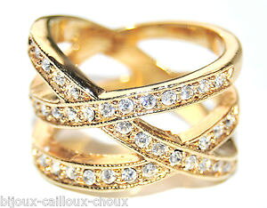 yzANZT[@lbNXuNX^Obague large couleur or croisillon cristal blanc t 52 bijou ring