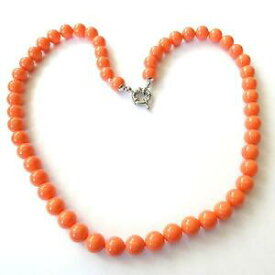 【送料無料】アクセサリー　ネックレスシルバーネックレスエリアピンクcollar mujer c plata con esferas de coral rosa 8,5 mm 48 cm 103 p