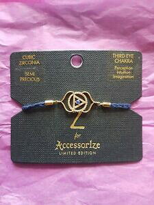 �y���������z�A�N�Z�T���[�@�l�b�N���X�`���N���A�N�Z�T���[semipreciosas chakra del tercer ojo de oro plateado pulsera por accessorize