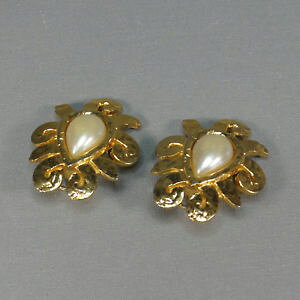 �y���������z�A�N�Z�T���[�@�l�b�N���X�r���e�[�Wvintageorejasdoradas de perlasl aprox 4,4 cm