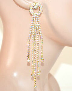 yzANZT[@lbNXS[horecchini oro strass fili pendenti eleganti donna cristalli boreali boucles e160