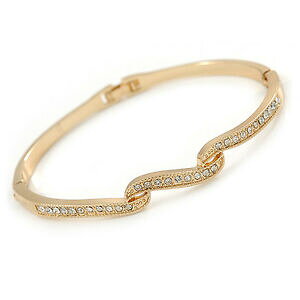 yzANZT[@lbNXNX^gvS[hbLNAV[gX`[uXbgcristal claro delicada hoja triple brazalete pulsera en chapado en oro 18cm l
