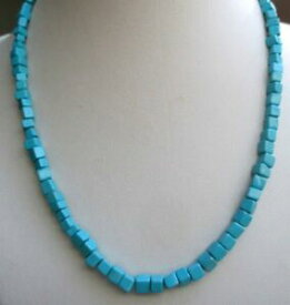 【送料無料】アクセサリー　ネックレスコリアターコイズヴィンテージoriginale collier perles carres turquoise fermoir couleur or bijou vintage 5198
