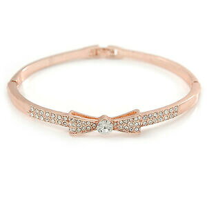 yzANZT[@lbNXNX^NAsNS[huXbgA[Ncristal claro, rosa oro metal arco pulsera brazalete 18cm l