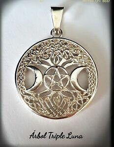 yzANZT[@lbNXgv[y_gVo[ZeBbNc[IuCttriple luna pentagrama pagana wicca celta colgante plata ley 925 arbol vida
